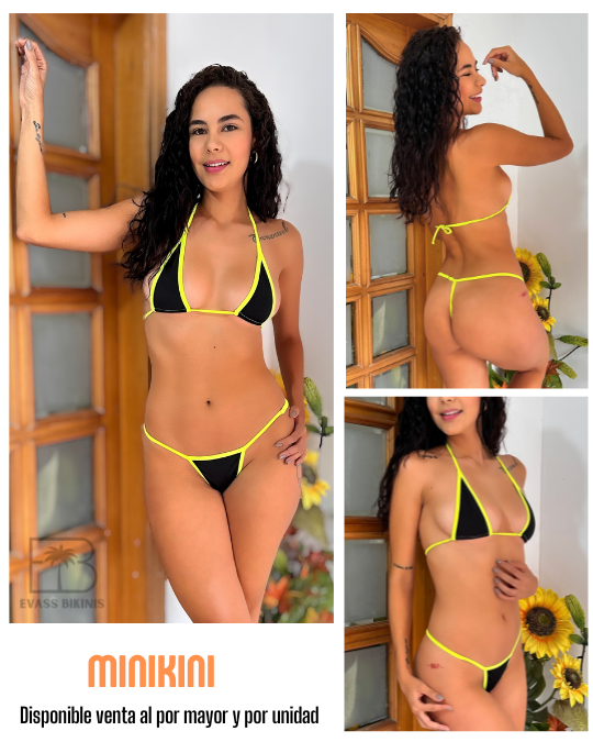 Minikini negro / verde